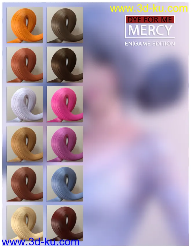 D4M Mercy Hair for Genesis 3 Female(s)模型的图片11