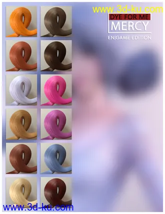 3D打印模型D4M Mercy Hair for Genesis 3 Female(s)的图片