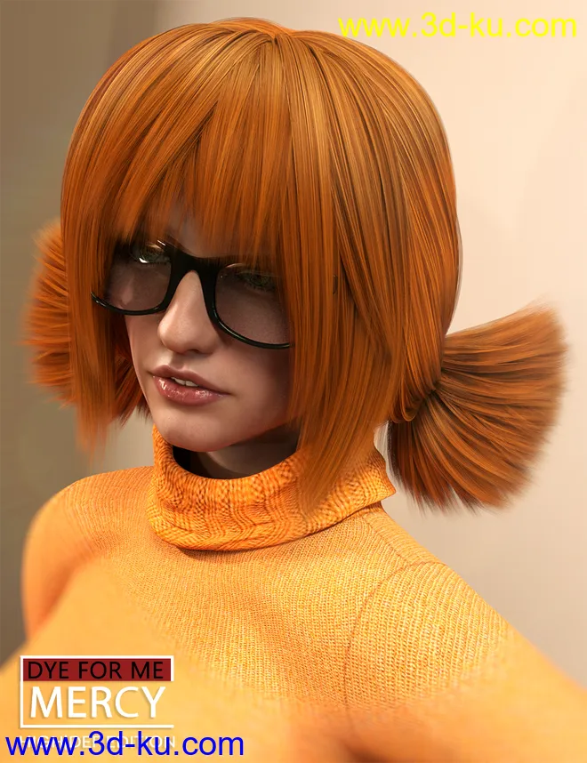 D4M Mercy Hair for Genesis 3 Female(s)模型的图片12