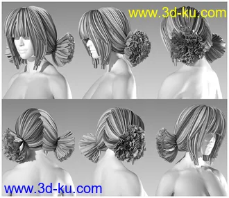 3D打印模型D4M Mercy Hair for Genesis 3 Female(s)的图片
