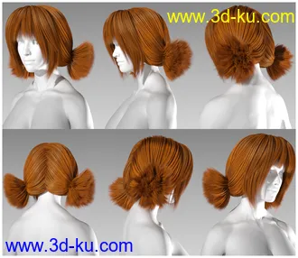 3D打印模型D4M Mercy Hair for Genesis 3 Female(s)的图片