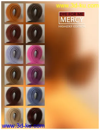 3D打印模型D4M Mercy Hair for Genesis 3 Female(s)的图片
