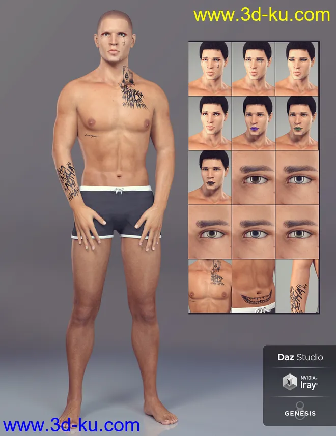Dante For Genesis 8 Male模型的图片3