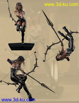 3D打印模型Dark Archer Poses for Genesis 8 Female的图片
