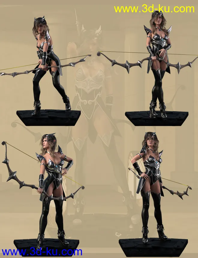 Dark Archer Poses for Genesis 8 Female模型的图片4