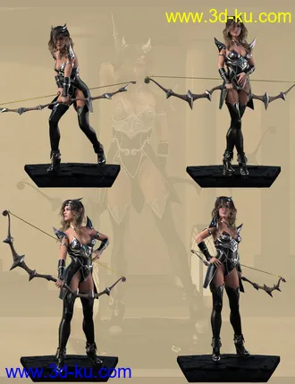 3D打印模型Dark Archer Poses for Genesis 8 Female的图片