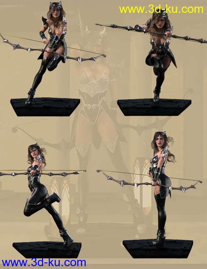 Dark Archer Poses for Genesis 8 Female模型的图片5