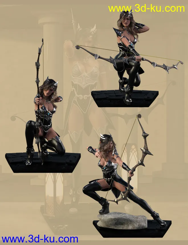 Dark Archer Poses for Genesis 8 Female模型的图片6