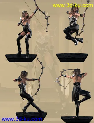 3D打印模型Dark Archer Poses for Genesis 8 Female的图片