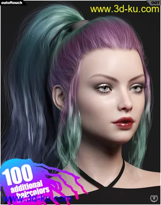 3D打印模型Dark Ponytail Hair Texture Expansion的图片