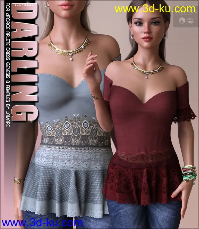 Darling for dForce Arlete Dress G8F模型的图片1