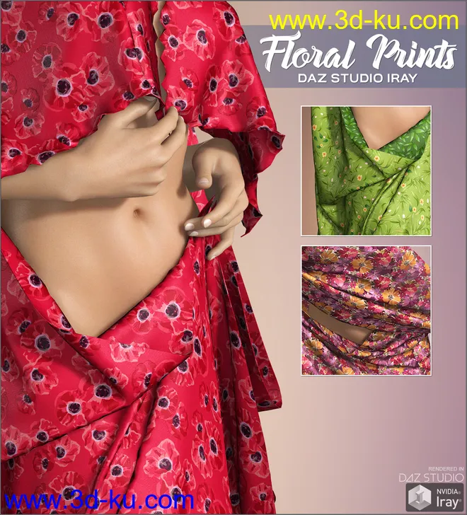 DAZ Iray - Floral Prints模型的图片1