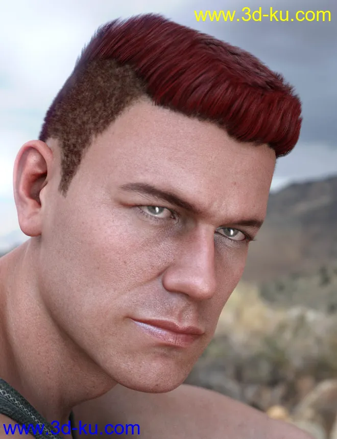 Derek Hair for Genesis 8 and Genesis 3 Male(s)模型的图片1