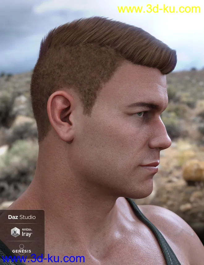 Derek Hair for Genesis 8 and Genesis 3 Male(s)模型的图片4