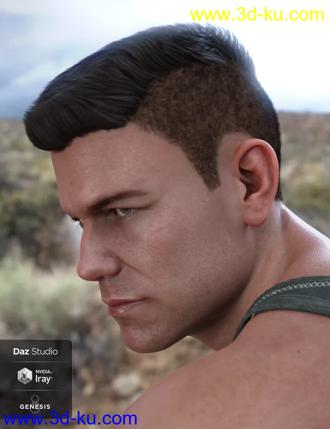 Derek Hair for Genesis 8 and Genesis 3 Male(s)模型的图片5