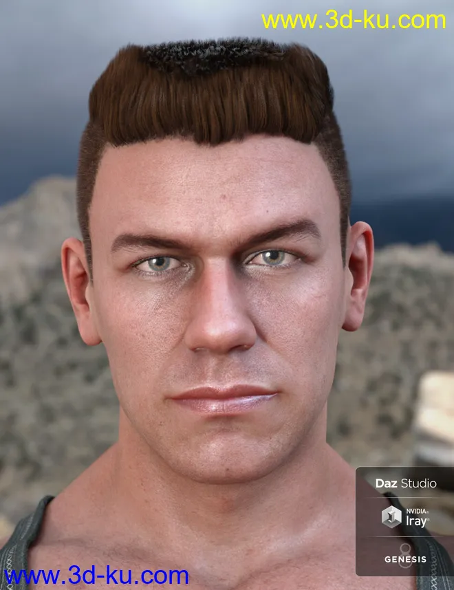 Derek Hair for Genesis 8 and Genesis 3 Male(s)模型的图片7