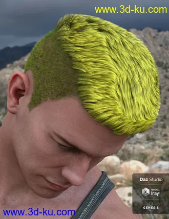 3D打印模型Derek Hair for Genesis 8 and Genesis 3 Male(s)的图片