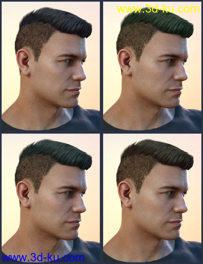 Derek Hair for Genesis 8 and Genesis 3 Male(s)模型的图片11