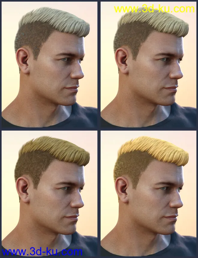 Derek Hair for Genesis 8 and Genesis 3 Male(s)模型的图片12
