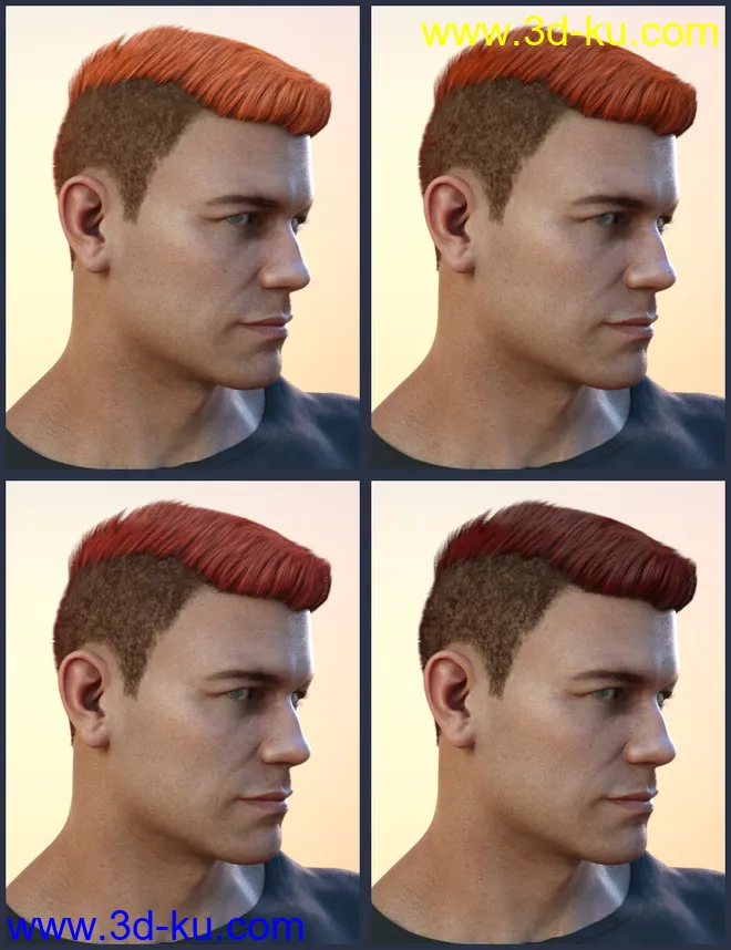 Derek Hair for Genesis 8 and Genesis 3 Male(s)模型的图片13