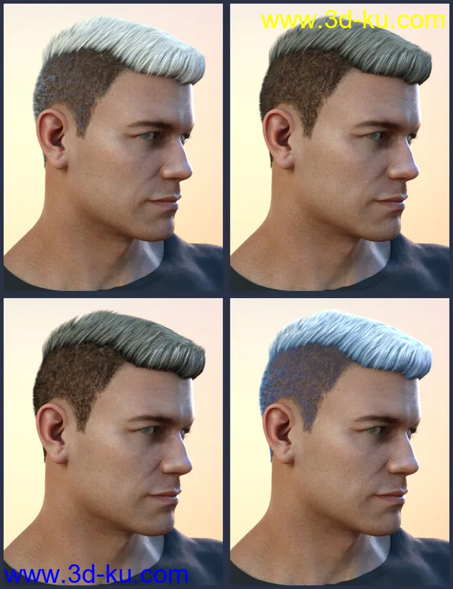 Derek Hair for Genesis 8 and Genesis 3 Male(s)模型的图片14