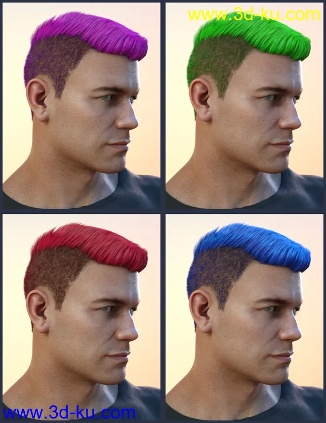 Derek Hair for Genesis 8 and Genesis 3 Male(s)模型的图片15