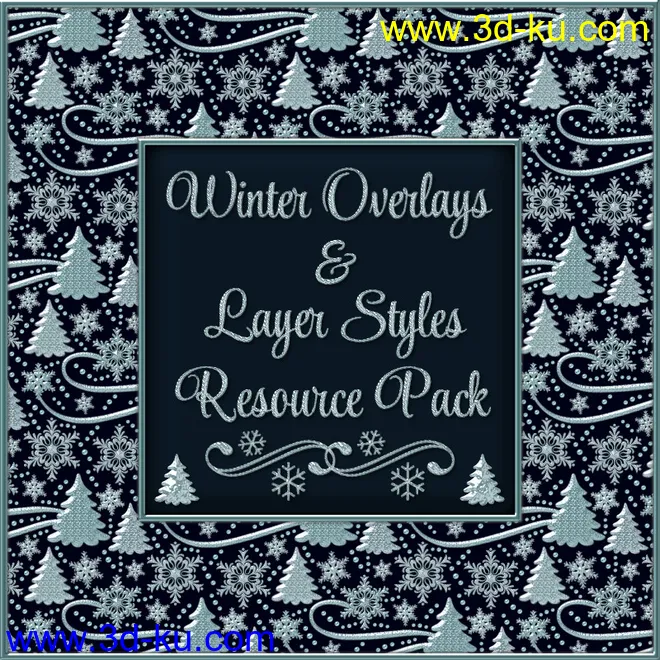 Design Resource - WINTER Overlays & Layer Styles Pack模型的图片1
