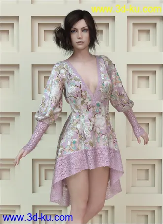 3D打印模型dForce - Agatha Dress for G8F的图片