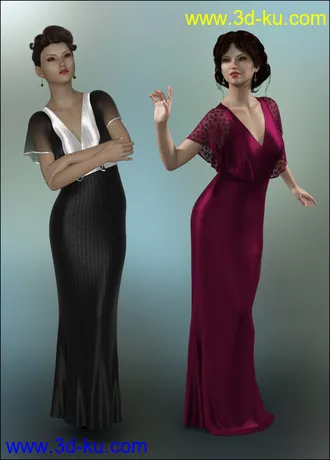 3D打印模型dForce - Butterfly Gown for G8F的图片