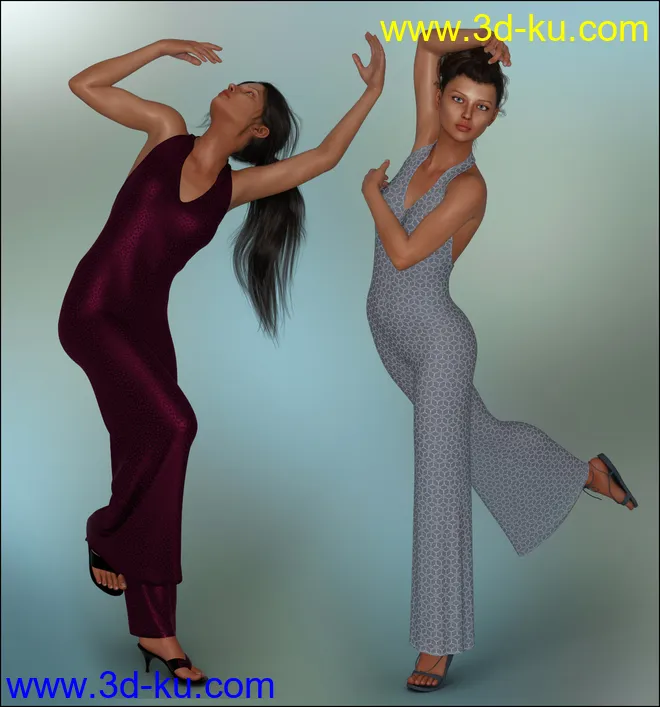 dForce - Halterneck Pantsuit for G8F模型的图片1