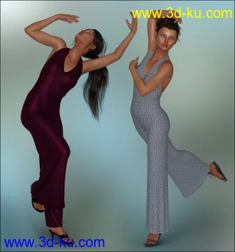 3D打印模型dForce - Halterneck Pantsuit for G8F的图片