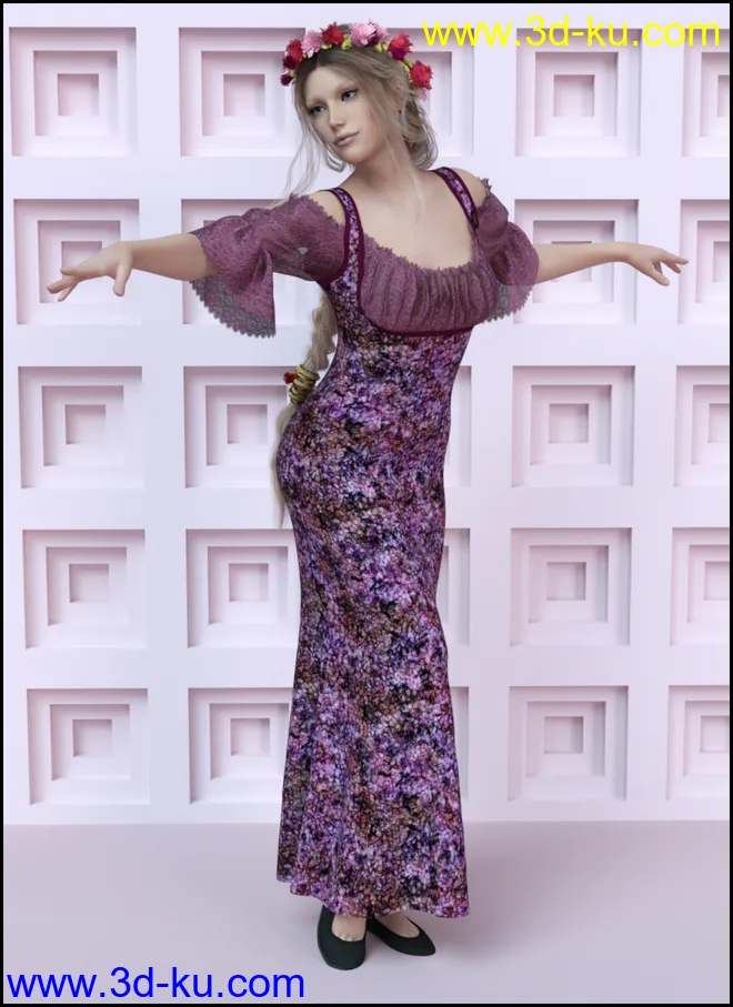 dForce - Rosamund Gown for G8F模型的图片1