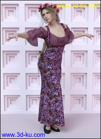 3D打印模型dForce - Rosamund Gown for G8F的图片