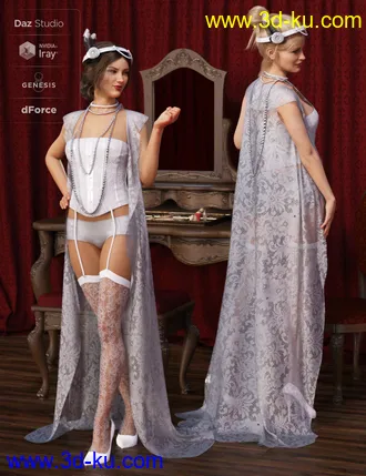 3D打印模型dForce 1920s Boudoir Outfit for Genesis 8 Female(s)dForce 1920s Boudoir Outfit for Genesis 8 Female(s)的图片