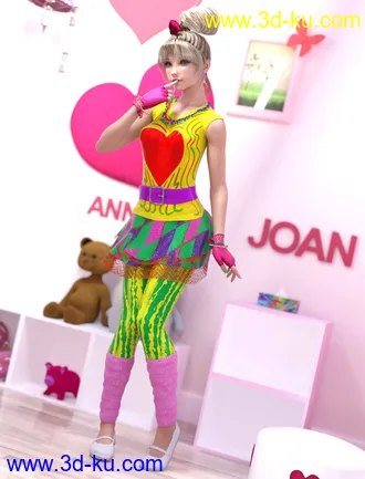 3D打印模型dForce 80's Valley Girl Outfit for Genesis 8 Female(s)的图片