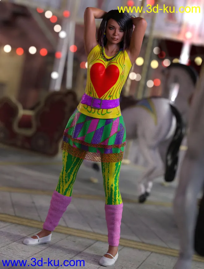 dForce 80's Valley Girl Outfit for Genesis 8 Female(s)模型的图片3