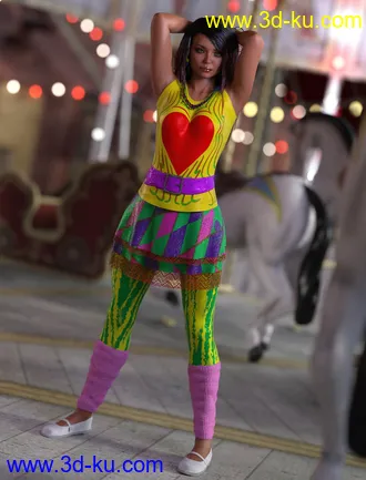 3D打印模型dForce 80's Valley Girl Outfit for Genesis 8 Female(s)的图片