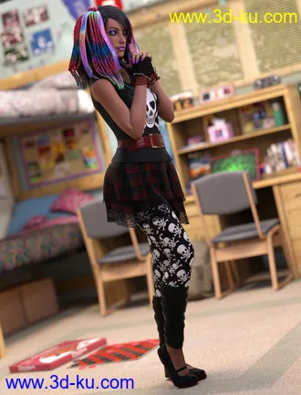 3D打印模型dForce 80's Valley Girl Outfit for Genesis 8 Female(s)的图片