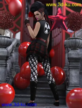 3D打印模型dForce 80's Valley Girl Outfit for Genesis 8 Female(s)的图片