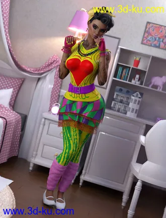 3D打印模型dForce 80's Valley Girl Outfit for Genesis 8 Female(s)的图片