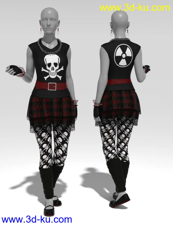 dForce 80's Valley Girl Outfit for Genesis 8 Female(s)模型的图片10