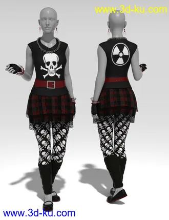 3D打印模型dForce 80's Valley Girl Outfit for Genesis 8 Female(s)的图片