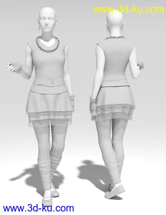 3D打印模型dForce 80's Valley Girl Outfit for Genesis 8 Female(s)的图片