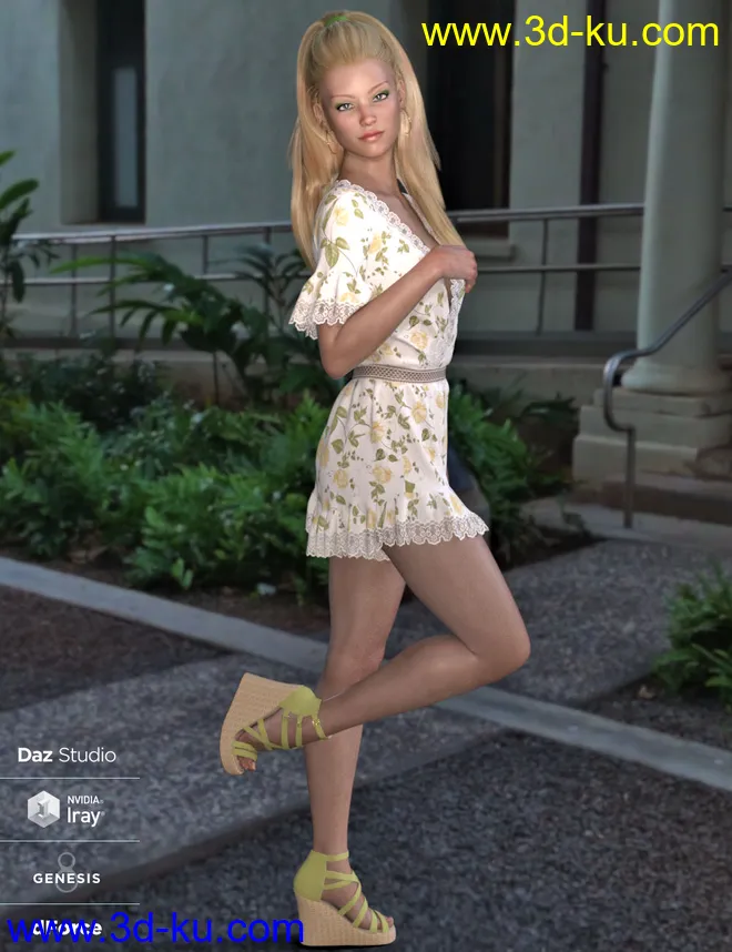 dForce Addison Outfit for Genesis 8 Female(s)模型的图片6