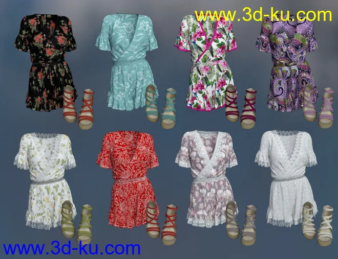 dForce Addison Outfit for Genesis 8 Female(s)模型的图片9