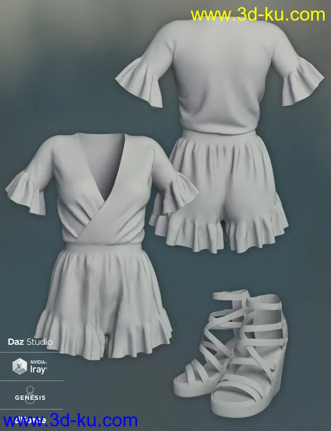 dForce Addison Outfit for Genesis 8 Female(s)模型的图片10