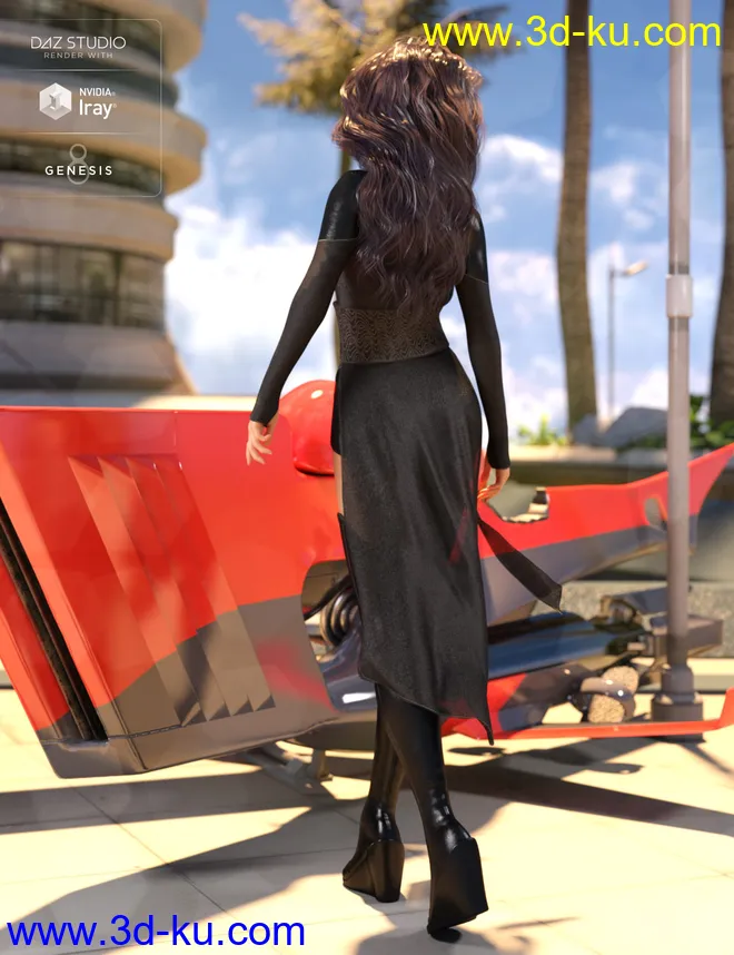 dForce Akemi Outfit for Genesis 8 Female(s)模型的图片1