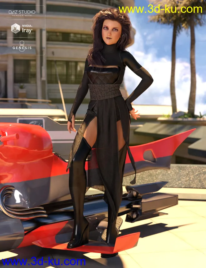 dForce Akemi Outfit for Genesis 8 Female(s)模型的图片2
