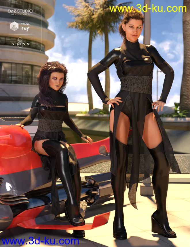 dForce Akemi Outfit for Genesis 8 Female(s)模型的图片3