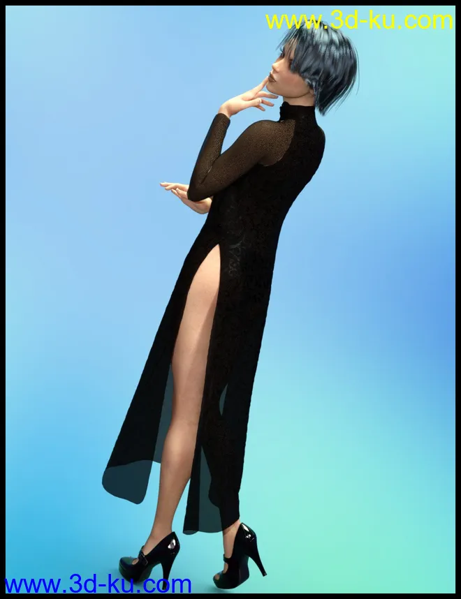 dForce Ao Dai Outfit for Genesis 8 Female(s)模型的图片3